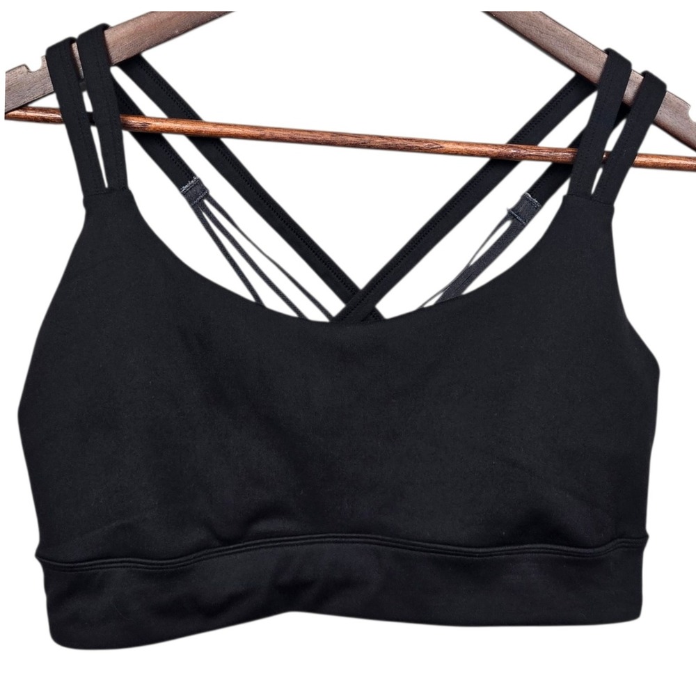 Freely Black Sports Bra Criss Cross Straps Padded Medium Impact Activewear Large